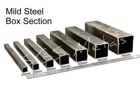 standard steel box section sizes|box section size chart.